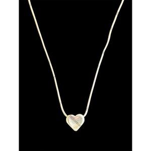 Sterling Silver 18” Snake Chains Necklace And Heart Slide Pendant 925 6.11g